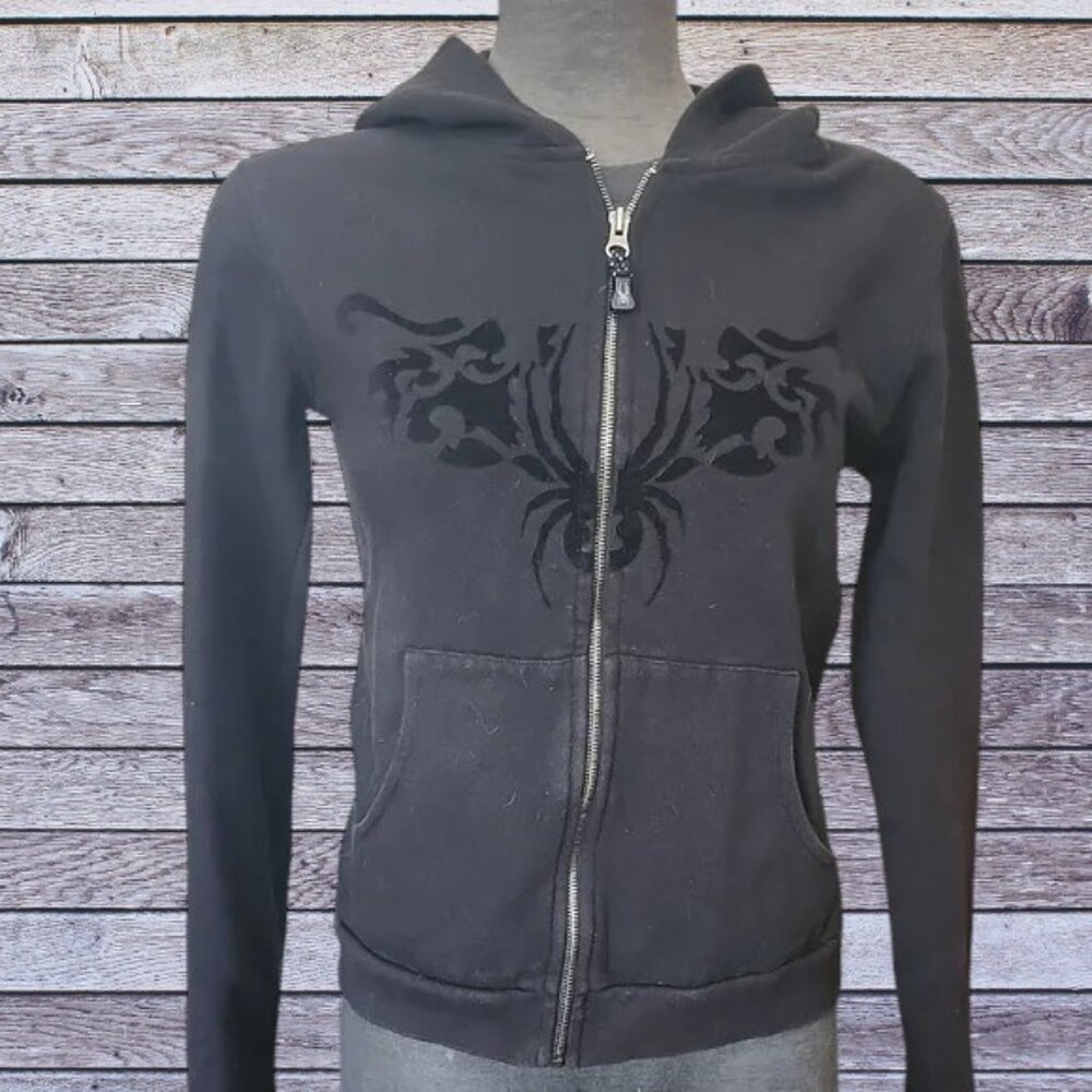 SPYDER Black Hoodie with Spider Design
